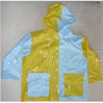 PUL PVC - Kinder-Regenjacke einfarbig KR1-2farbig Gelb & Hellblau M - LAGERWARE